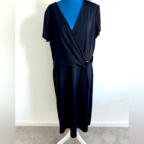 Elegant Black Wrap Dress Ralph Lauren size 16 - Picture 1 of 7